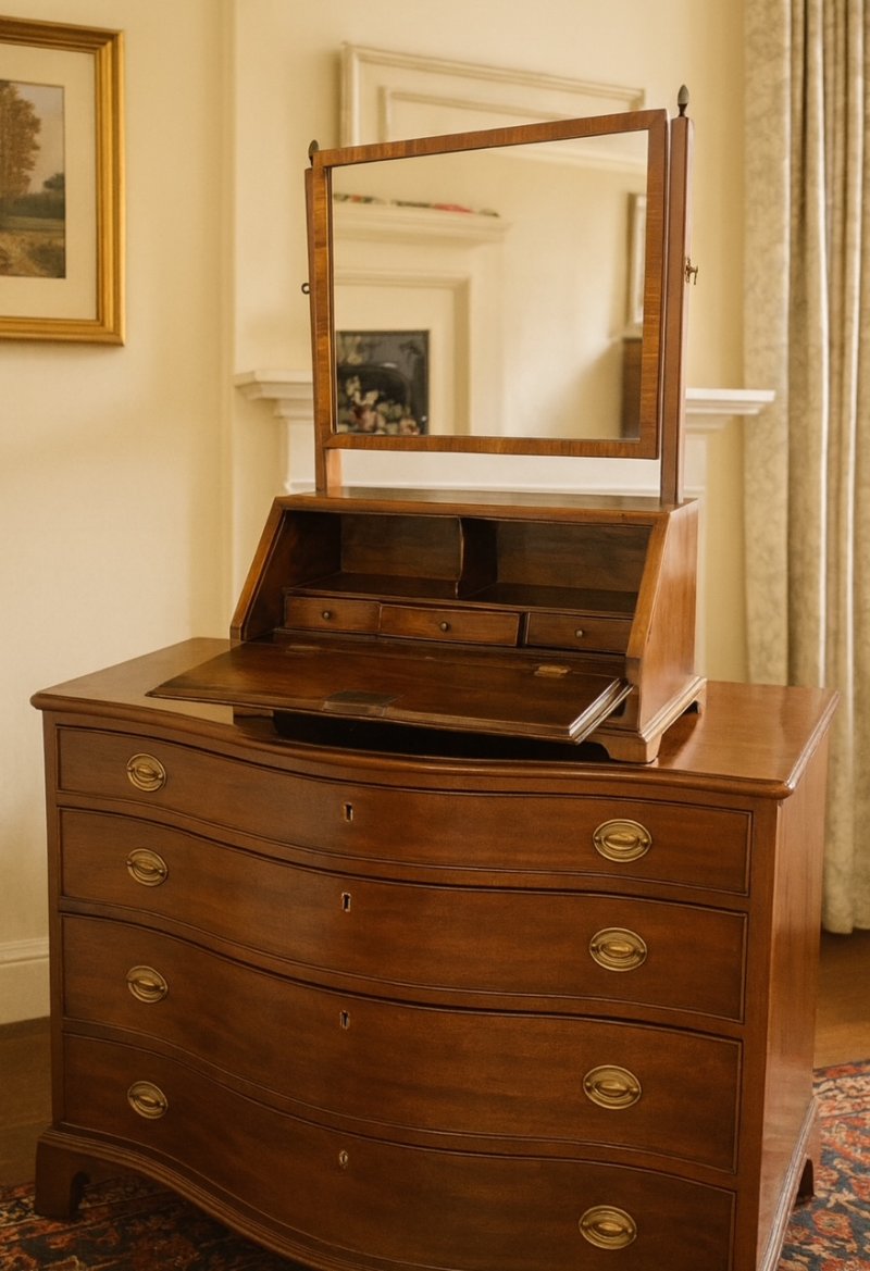 A Very Attractive Bureau or Dressing Table Mirror/Desk